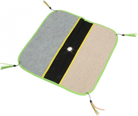 Covoras de joaca si zgariat pentru pisici, cu efect crinkle, design antiderapant, 45 x 45 cm [4]