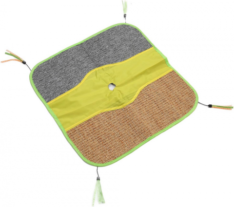 Pet shop - Covoras de joaca si zgariat pentru pisici, cu efect crinkle, design antiderapant, 45 x 45 cm