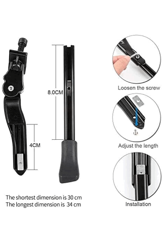 Cric bicicleta, reglabil, antiderapant, 30-34cm, pentru biciclete 22-28 inch, negru [4]