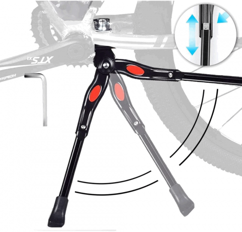 Cric bicicleta, reglabil, antiderapant, 30-34cm, pentru biciclete 22-28 inch, negru [2]