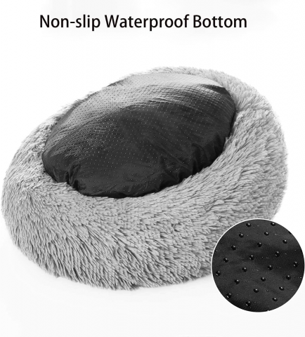 Culcus pentru animale de companie, Pentru caini si pisici, Diametru 50 cm, Gri [2]