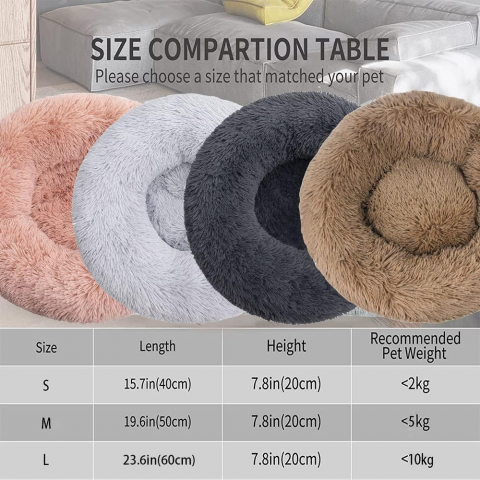 Culcus pentru animale de companie, Pentru caini si pisici, Diametru 50 cm, Gri [1]