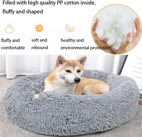 Culcus pentru animale de companie, Pentru caini si pisici, Diametru 50 cm, Gri [3]