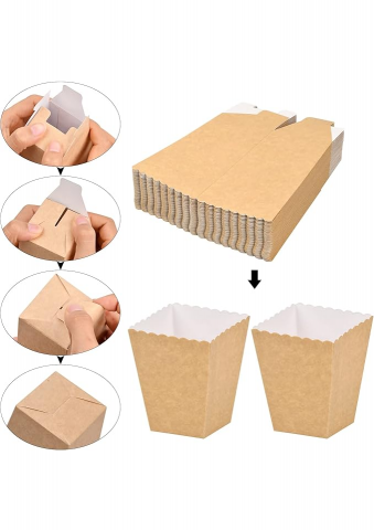 Cutii de popcorn din carton marime S (9 x 6.2 x 13.5) - GMRL [2]