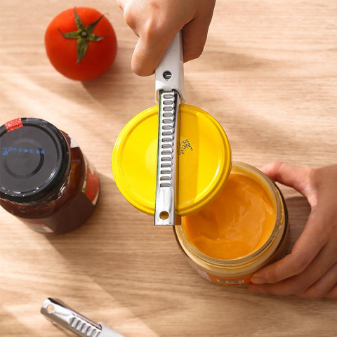 Deschizator Borcane si Sticle, Metalic, Rezistent si Reglabil, usor de folosit, rosu – ideal pentru seniori [3]