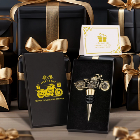 Dop de Sticla de Vin cu Design Motocicleta – Metal, Accesoriu Elegant si Util pentru Iubitorii de Motoare, Ambalaj tip Cadou, Bronz [1]