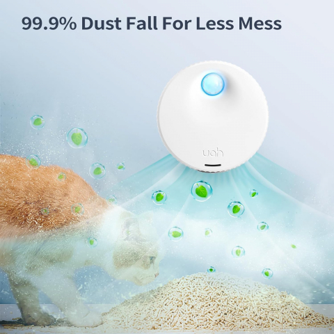 Eliminator de Miros Uahpet pentru Litiera Pisicii, Fără Parfum, Cu Senzor, Reîncărcabil USB, Eficiență 99%, Pentru Baie, Bucătărie, Dulapuri, Zone Mici, Alb [2]