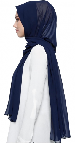 Esarfa eleganta din voal pentru femei, Dresstells, Ideala pentru rochii de seara sau nunti, 190x70 cm, Navy [4]