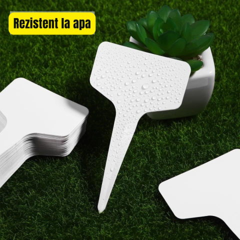 Etichete plante tip T din plastic 10x6 cm markere gradina rasaduri reutilizabile [3]