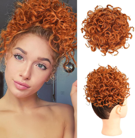 Femei - extensie-coc-cret-sintetic-25cm-cu-snur-si-4-clame-negru