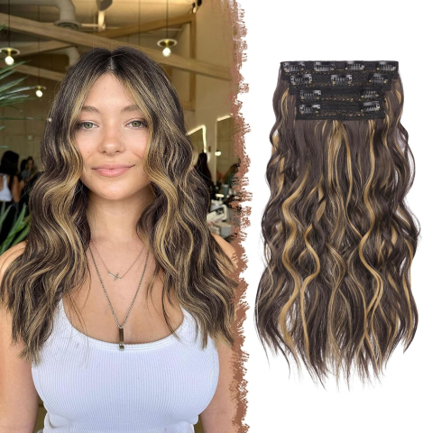 Femei - extensii-clip-in-ondulate-40cm-set-4-piese