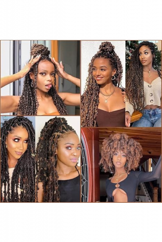 Extensii de Păr Afro Twist 92 cm – 6 Pachete Pre-separate, Culoare satena [4]