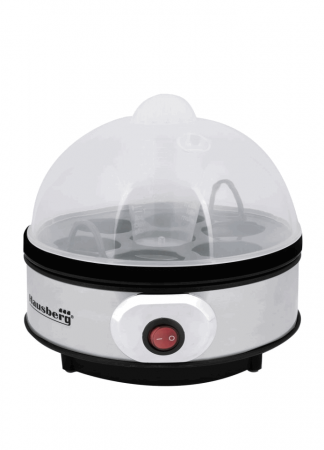 Electrocasnice - Fierbator Electric pentru Oua , 350 W, Capacitate 7 Oua, Cronometru, Inox + Plastic, Hausberg HB2215