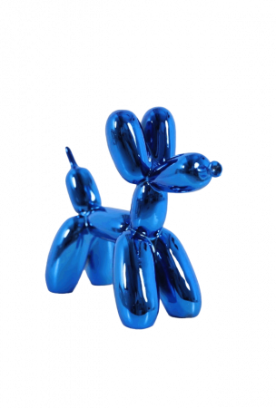 Casă, Grădină & Bricolaj - Figurina caine, model pudel balon, din rasina, albastru, 10 x 10 x 4 cm