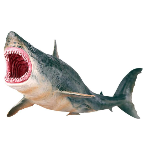 Figurină Megalodon, Jucărie de Colecție cu Rechin Preistoric, Model Realist din PVC pentru Copii, Colecționari și Decor Acasă [0]