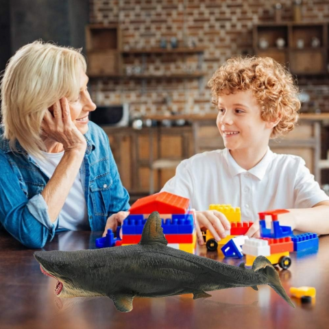 Figurină Megalodon, Jucărie de Colecție cu Rechin Preistoric, Model Realist din PVC pentru Copii, Colecționari și Decor Acasă [6]