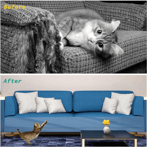 Folie Protectie mobila anti-zgarieturi pentru pisici, transparent, 30x100 cm [4]
