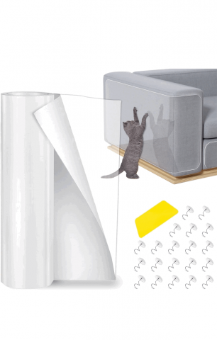 Folie Protectie mobila anti-zgarieturi pentru pisici, transparent, 30x100 cm [0]