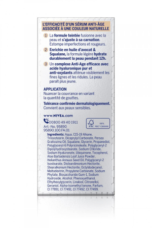 Fond de ten cu ser hialuronic mediu, Nivea Cellular Filler 3in1 Hyaluronic Serum Foundation 02 Medium, 30 ml [3]