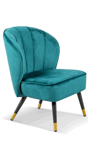 Casă, Grădină & Bricolaj - Fotoliu pentru dormitor sau living, 67x61x79 cm, Lanterfant, catifea si metal, verde