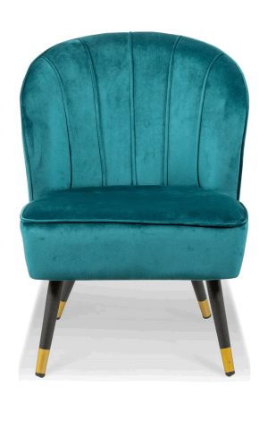 Fotoliu pentru dormitor sau living, 67x61x79 cm, Lanterfant, catifea si metal, verde [4]