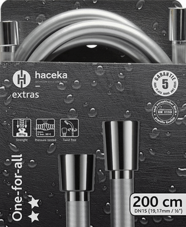 Furtun de duș Haceka Extra One-For-All, argintiu, 200cm [1]