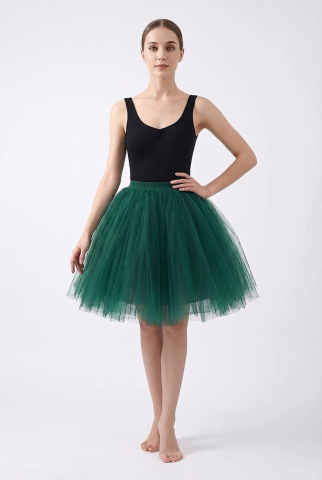 fusta-tutu-verde-dama-asimetrica-voluminoasa [5]