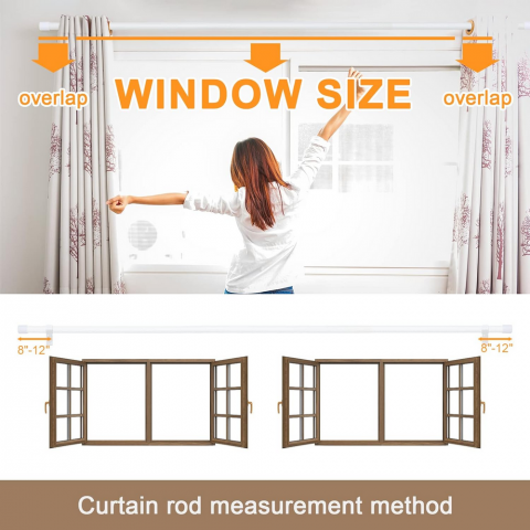 Galerie simpla extensibila de la 76 pana la 345 cm, metal, diametru 25 mm, alb, Inflation [3]