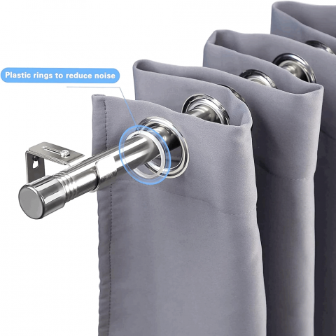 Galerie simpla extensibila pana la 116 cm, metal, diametru 25 mm, argintiu, Inflation, AP3B [3]