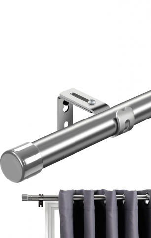 Galerie simpla extensibila pana la 116 cm, metal, diametru 25 mm, argintiu, Inflation, AP3B [0]