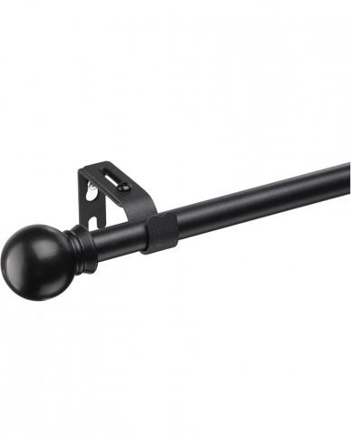 Casă, Grădină & Bricolaj - Galerie simpla extensibila pana la 151 cm, metal, diametru 16 mm, negru mat