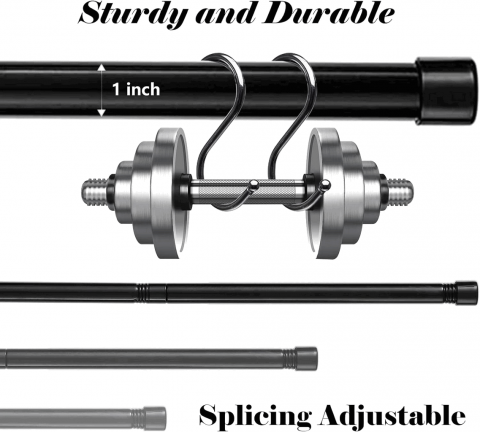 Galerie simpla extensibila pana la 157 cm, metal, diametru 25 mm, negru, Inflation, YH2X [4]