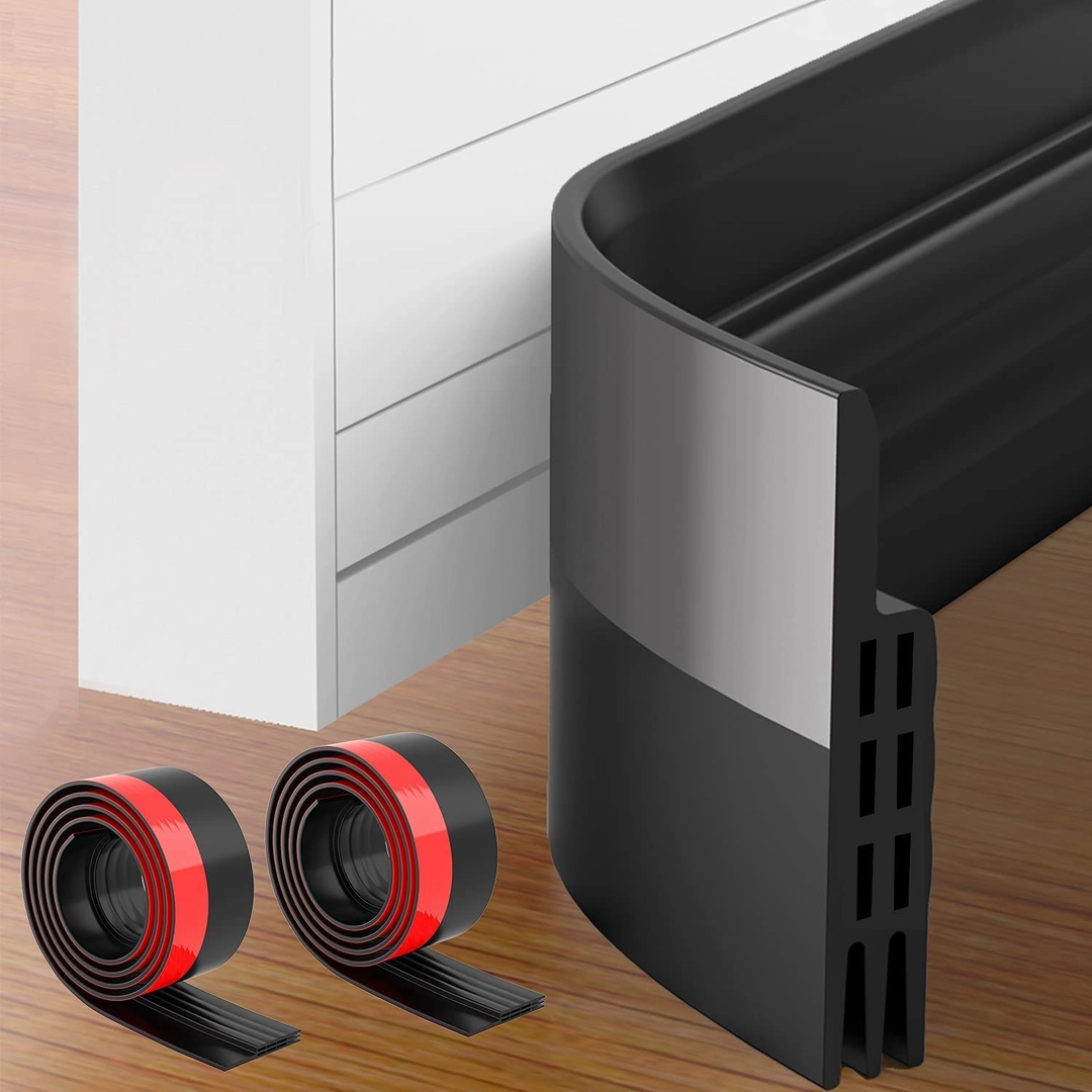 Grădină & Bricolaj - garnitura-usa-autoadeziva-pieces-2m-silicon-neagra