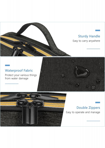 Geanta organizator pentru accesorii electronice, 28 x 21 x 9 cm, culoare neagra, Skycase - NQRV [3]