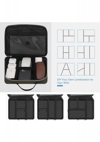 Geanta organizator pentru accesorii electronice, 28 x 21 x 9 cm, culoare neagra, Skycase - NQRV [4]