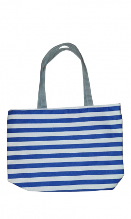 Sport & Travel - Geanta plaja, 40x31 cm, model marinaresc, 100% bumbac