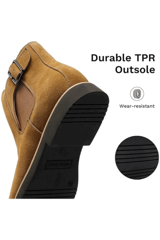 Ghete Chelsea barbati, piele intoarsa, bej, marimea 45, Bruno Marc [3]