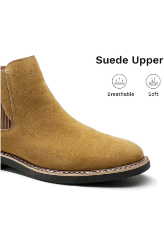 Ghete Chelsea barbati, piele intoarsa, bej, marimea 45, Bruno Marc [1]