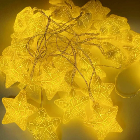 Ghirlanda luminoasa decorativa LED, lungime 6 m, 20 becuri, luminite stele cu telecomanda, galben [5]