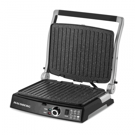Grill electric Hausberg HB633GO, 2000-2200 W, placi antiaderente, suprafata de gatire 30x24.5 cm, termostat, Rose Gold [2]