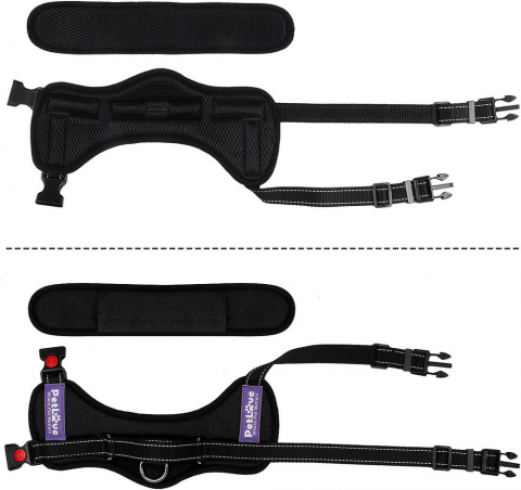 Ham pentru Caini, Reglabil, Captusit, Anti-Tractare, PetLove, Negru, Marimea XL [4]