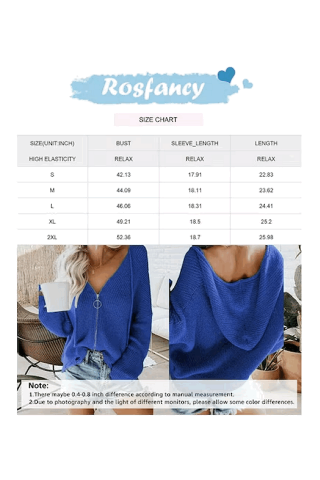 Hanorac tricotat cu mânecă lungă, Dokotoo, Albastru, marime 2XL [1]