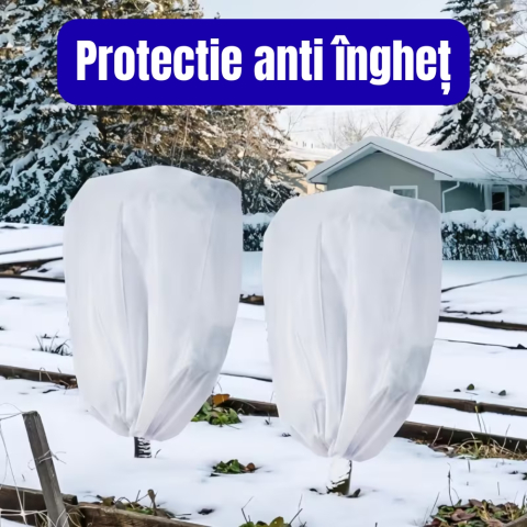 Husa anti inghet 200x120 cm 40g/m2 albe cu snur si top circular pentru palmieri si maslini [2]