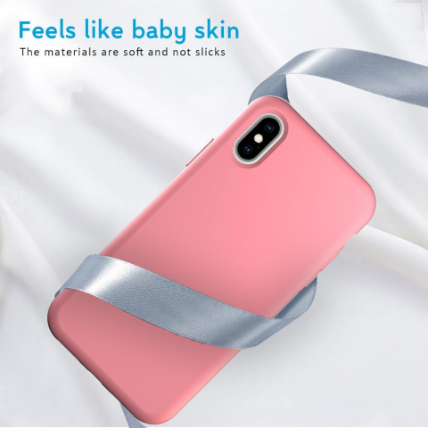 Husa Compatibila cu iPhone X / XS – TPU Semi Rigid cu Interior din Microfibra, Protectie Eleganta si Moale, Roz [4]