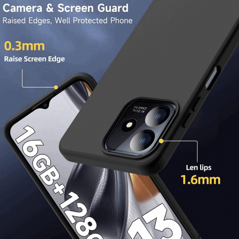 Husa compatibila cu Ulefone Note 16 Pro, cu snur detasabil, 2 sticle de protectie, Rezistenta la lovituri si zgaraieturi, Antisoc, Silicon TPU, Negru [6]