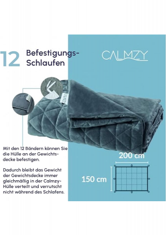 Husa cu fermoar pentru plapuma, 150cm x 200cm, Navy Blue CALMZY [2]