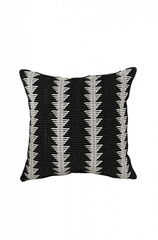 Decorațiuni Casă & Textile - Husă de Pernă Lumbar Negru-Alb în Stil Rustic, 45 x 45 cm, PAGJ