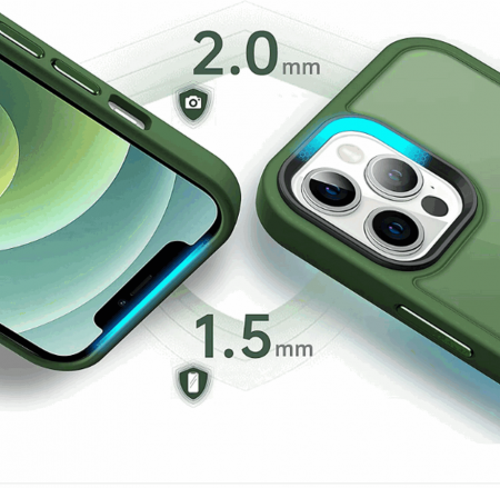 Husa de protectie pentru Iphone 14 Pro, compatibila Magsafe, Hybrid, Antisoc, Verde, Albastru sau Violet [3]