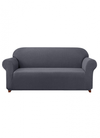 Casă, Grădină & Bricolaj - Husa elastica Subrtex pentru canapea, 2 locuri, Spandex, Lavabila la masina, Model reliefat, Gri, JLWB