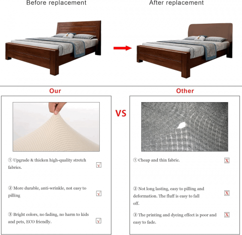 Husa extensibila pentru tablie pat, Tianshu, elastica,140-165 cm [5]